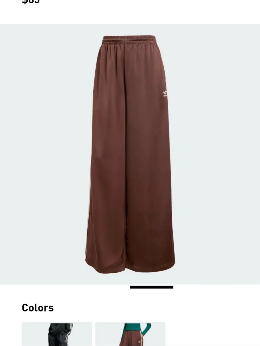 NWT ADIDAS SATIN WIDE LEG PANTS - Picture 4 of 5